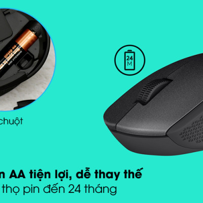 Chuột Không Dây LOGITECH M331 Silent | Màu Đen | Hàng Chính Hãng