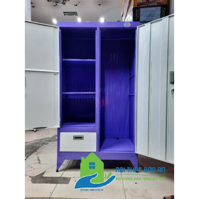 Tủ sắt quần áo dày sơn tĩnh điện có hộc kéo ngang 90 cao 1m8