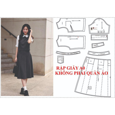 Rập giấy A0 mã 389 - Rập set váy áo công sở
