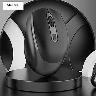 Chuột không dây wireless 2.4Ghz  sạc pin, chồng ồn, DIP1600 chuyên dùng cho máy tính, laptop, tivi MÀU ĐEN - Hàng Nhập Khẩu