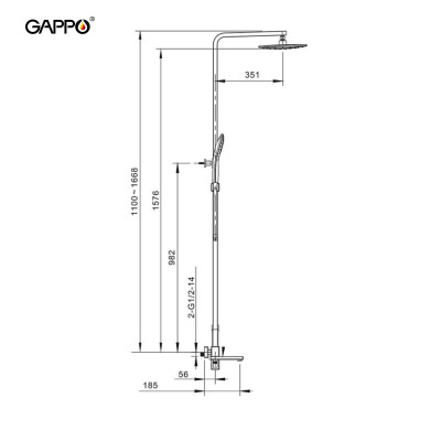 SEN TẮM CÂY NÓNG LẠNH CAO CẤP NHẬP KHẨU NGA MẠ MÀU VÀNG GAPPO G2417-3 - HÀNG CHÍNH HÃNG