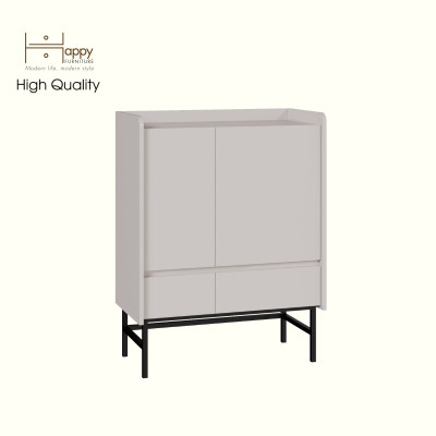 [Happy Home Furniture] LAVIA, Tủ lưu trữ 2 ngăn kéo - 2 cửa mở - chân sắt, 80cm x 40cm x 104cm ( DxRxC), TCM_169