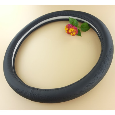 Bọc vô lăng cao cấp Macsim L202 màu đen chất liệu da thật - Khâu tay 100% size M