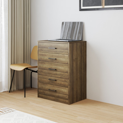 HAPPY FURNITURE , HEINEE - Tủ lưu trữ 5 ngăn kéo, THK_233 , 60cm x 40cm x 84cm DxRxC, sản phẩm phổ thông