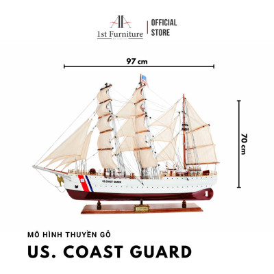 Mô hình Thuyền Cổ US COAST GUARD EAGLE cao cấp, mô hình gỗ tự nhiên, lắp ráp sẵn, quà tặng sang trọng 1st FURNITURE