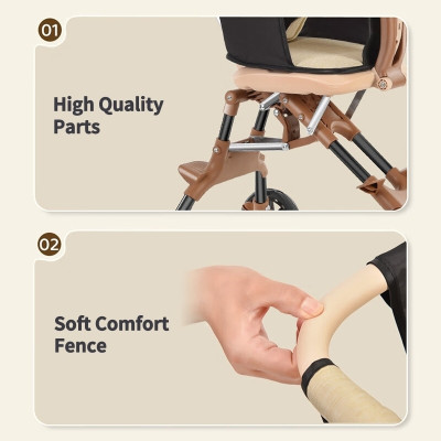 Xe đẩy cho bé, Xe đẩy gấp gọn em bé đi du lịch siêu gọn nhẹ (Tặng Kèm Đệm Ghế, Có Thể Đảo Chiều)