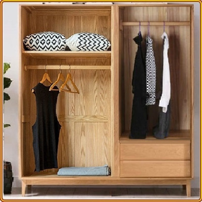 Tủ quần áo gỗ sồi Tundo 2 cánh lùa 2 cánh mở  240 x 60 x 200 cm