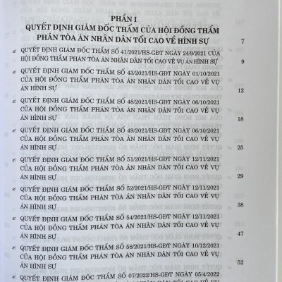 Tuyển Tập Các Quyết Định Giám Đốc Thẩm Của Hội Đồng Thẩm Phán Toà Án Nhân Dân Tối Cao Về Hình Sự, Dân Sự, Kinh Doanh Thương Mại (Từ Năm 2017- 2023)