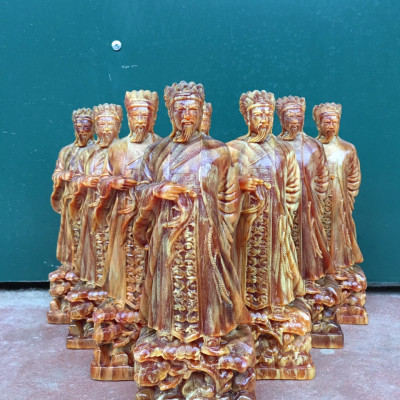 Tượng khổng minh gia cát lượng bằng gỗ huyết long cao 20×8×6cm