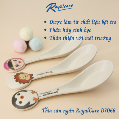 Thìa cán ngắn chất liệu bột tre Bamboo kháng khuẩn D7066 ROYALCARE - ăn dặm an toàn cho cho sức khỏe của bé