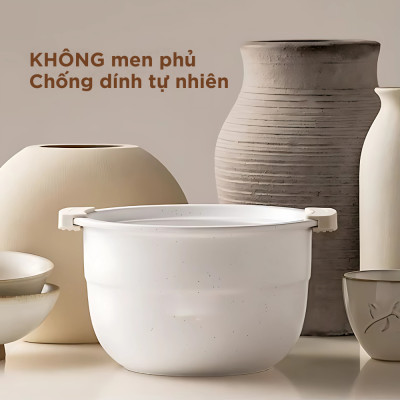 Nồi Cơm Điện Áp Suất Lòng Sứ Dưỡng Sinh Mishio MK396 dung tích 0.8L cho 1-2 người – Bí Quyết Cho Cơm Gạo Lứt - Hàng chính hãng