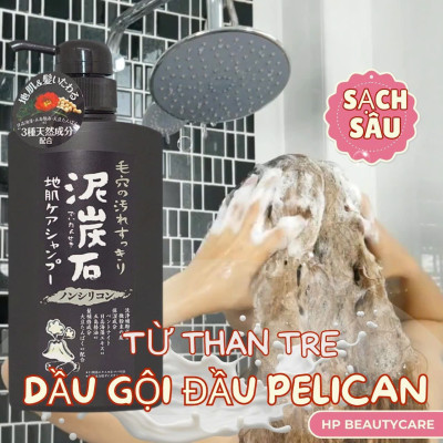 Dầu Gội Đầu Phục Hồi Tóc Chiết Xuất Than Tre Và Bùn Núi Lửa Pelican Shampoo (Chai 500ML)