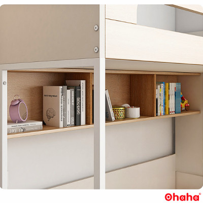 Giường tầng thông minh Ohaha kết hợp tủ áo và kệ sách - GTTM015