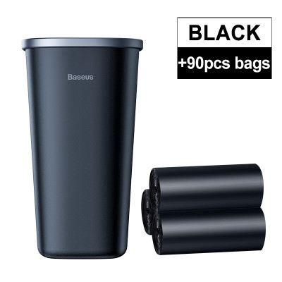 Bình đựng rác mini Baseus Dust-free Vehicle Mounted Trash Can đùng trên ô tô hoặc bàn làm việc - Hàng chính hãng - Đen