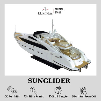 Mô hình cano  SUNGLIDER cao cấp, mô hình gỗ tự nhiên, làm quà tặng sang trọng 1st FURNITURE