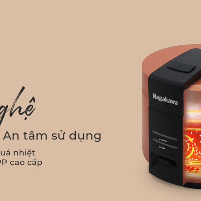 Nồi cơm điện Nagakawa NAG0143 - Dung tích 1.8L - Bảo hành 12 tháng - Hàng chính hãng