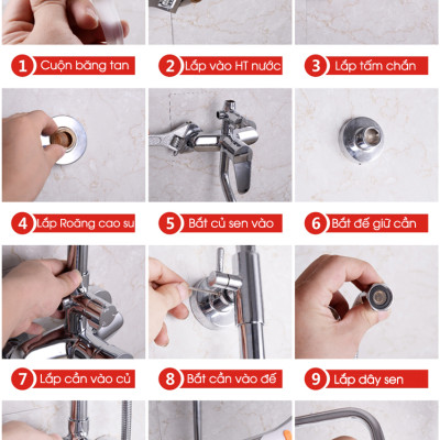 Sen cây tắm đứng nóng lạnh inox 304 KOSKO (BH 24 THÁNG), sen tắm nóng lạnh tròn L