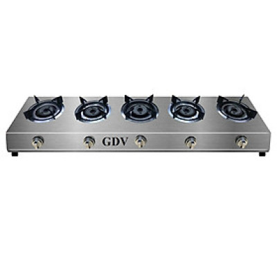 Bếp Gas Khè Bán Công Nghiệp Inox GDV 5 Lò Đốt Chuyên Mỳ Cay, Bánh Xèo - Hàng Chính Hãng