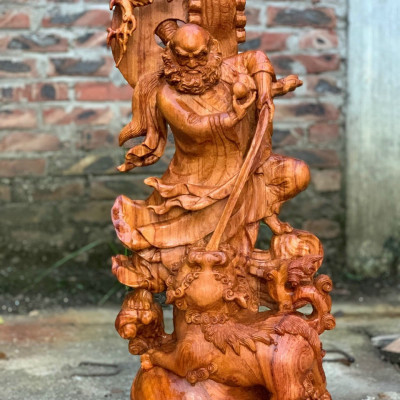 Tượng đạt ma sư tổ bằng gỗ hương đá kt cao 80×37×20cm