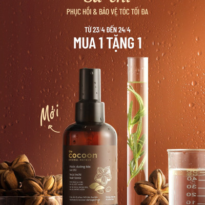 Nước dưỡng tóc Sachi Cocoon 140ml Cấp ẩm, phục hồi tóc hư tổn thuần chay