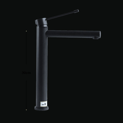 Vòi lavabo nóng lạnh đồng mạ tĩnh điện chân không màu đen Juno sofa Teady VCT- 3001B