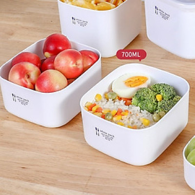 Set 02 hộp đựng thực phầm White Pack 700ml và 800ml, thiết kế tinh tế, đẹp mắt, khả năng giữ kín hơi vượt trội - nội địa Nhật Bản 