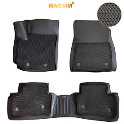Thảm 2 lớp (sd3) dạng lưới lục giác Kia Seltos 2022+ (đen) - bề mặt cao su siêu sạch - Macsim