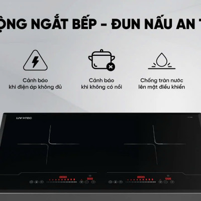 Bếp điện từ đôi Livotec LID-888 4.000W 9 mức công suất - Miễn phí vận chuyển toàn quốc - Bảo hành 24 tháng - Hàng chính hãng