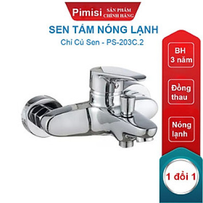 Bộ Sen Tắm Nóng Pimisi PS-203C Đồng Thau Mạ Sáng Bóng, Vòi Hoa Sen Tăng Áp Nhẹ, Chỉnh Nước Bằng  Củ Gật Gù | Chính Hãng