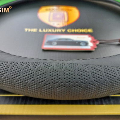 Bọc vô lăng cao cấp Macsim 8925 màu đen - chất liệu da thật 100%, khâu tay thủ công size M phù hợp các loại xe