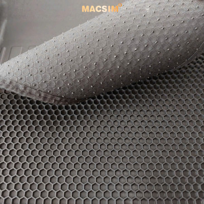 Thảm 2 lớp dạng lưới lục giác Vinfast VF7 (đen) 3 - bề mặt cao su siêu sạch - Macsim