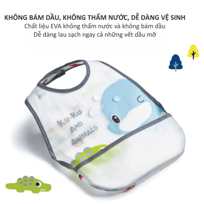 YẾM ĂN EM BÉ KHÔNG THẤM NƯỚC HÌNH THÚ VUI NHỘN CÓ KHAY HỨNG - KU2253