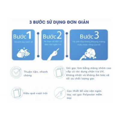Gạc vệ sinh răng miệng cho bé từ 0+ Sachi, hộp 30 gói