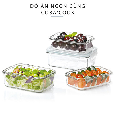 Bộ 6 hộp thủy tinh hình tròn và chữ nhật 370 ml+ 400 ml-CCR4L36