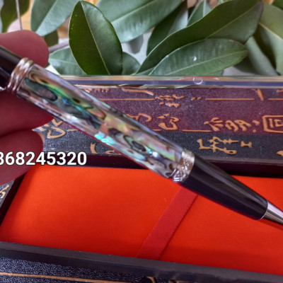 Bút bi viết ký  phong cách lịch mãn đẳng cấp khảm vỏ bào ngư xanh