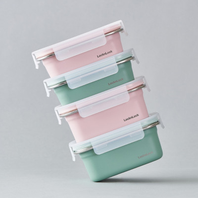 Hộp đựng thực phẩm bằng thép không gỉ LocknLock Color Coated STS Container nhiều dung tích