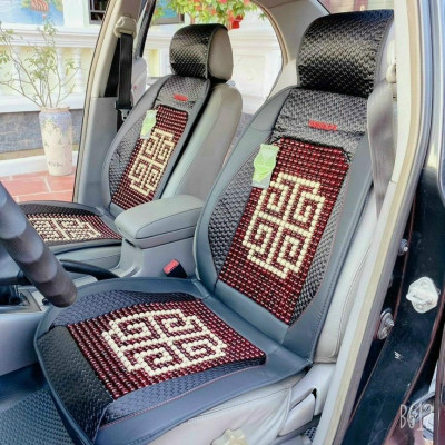 Lót Ghế Ô Tô Hạt Gỗ Massage, Chống Nóng hoạ tiết hoa văn bắt mắt, sang trọng