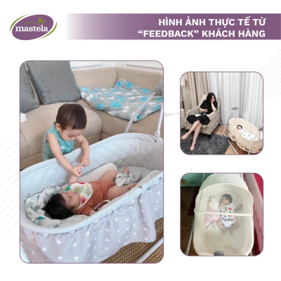 Nôi điện cho bé điều khiển từ xa kết hợp nhạc trắng ru ngủ Mastela SG239 - Nôi cho bé sơ sinh đu đưa tự động