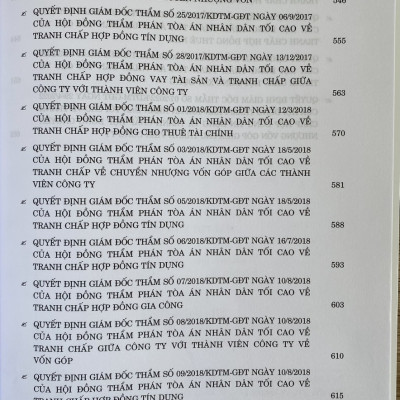Tuyển Tập Các Quyết Định Giám Đốc Thẩm Của Hội Đồng Thẩm Phán Toà Án Nhân Dân Tối Cao Về Hình Sự, Dân Sự, Kinh Doanh Thương Mại (Từ Năm 2017- 2023)