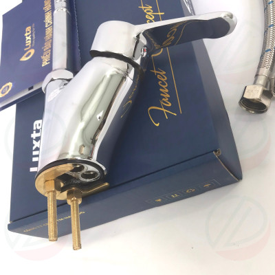 Vòi Rửa Bát Đồng Thau Mạ Crome Nóng Lạnh LUXTA L3203B - Thân uốn dẻo, đầu vòi tăng áp 2 chế độ