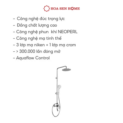 Sen dây TUSLO LUXURY S003 chất liệu đồng thau, công nghệ phun khí tân tiến, tiết kiệm nước  - Hoa Sen Home - Hàng chính hãng