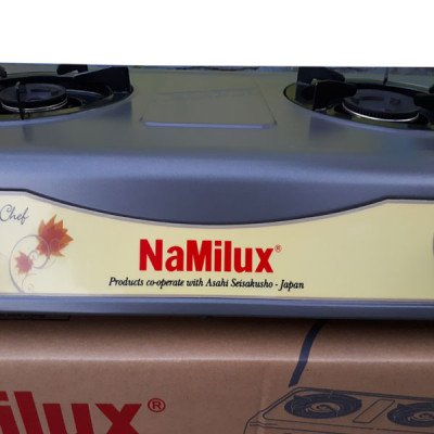 Bếp gas đôi mặt men Namilux NA-681DFM Tặng dây bọc inox Hàng chính hãng