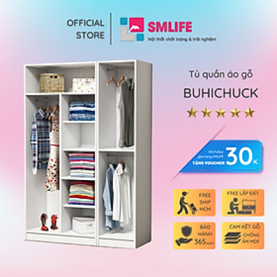 Tủ áo gỗ MDF thiết kế thời trang SMLIFE Buhichuck