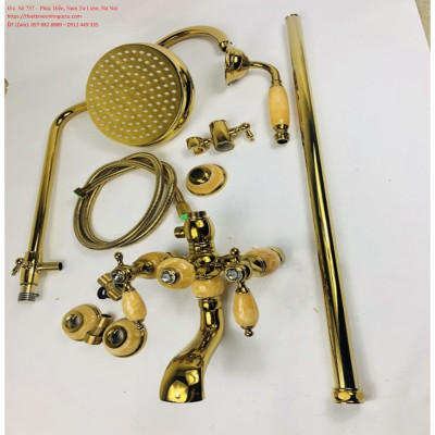 Sen cây mạ vàng đính đá ngọc GS8762