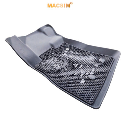 Thảm ô tô sd1 2 lớp dạng lưới lục giác Volkswagen teramont X màu đen - bề mặt cao su siêu sạch - Macsim