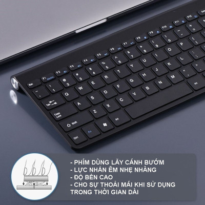 Bàn phím không dây mini W200S - đa kết nối bluetooth 5.0 + 3.0 + Usb wireless 2.4G hàng nhập khẩu