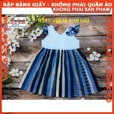 Rập giấy đầm bé gái mã R297 (BẢN VẼ)