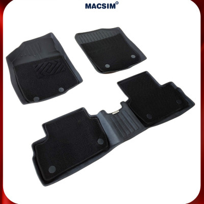 Thảm lót sàn ô tô 2 lớp cao cấp dành cho xe Toyota Raize 2022-nay (sd) nhãn hiệu Macsim chất liệu TPE màu đen