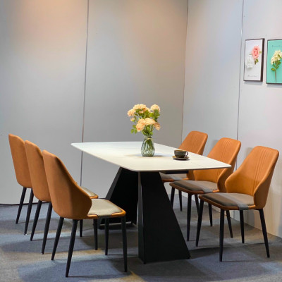 Ghế ăn bọc simily Tundo lưng sọc cao cấp kích thước 45 x 47 x 85 cm