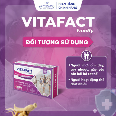 Viên uống Vitafact Family hỗ trợ tăng sức đề kháng, cải thiện suy nhược cho người vừa ốm dậy (30 viên) - Nutramed
